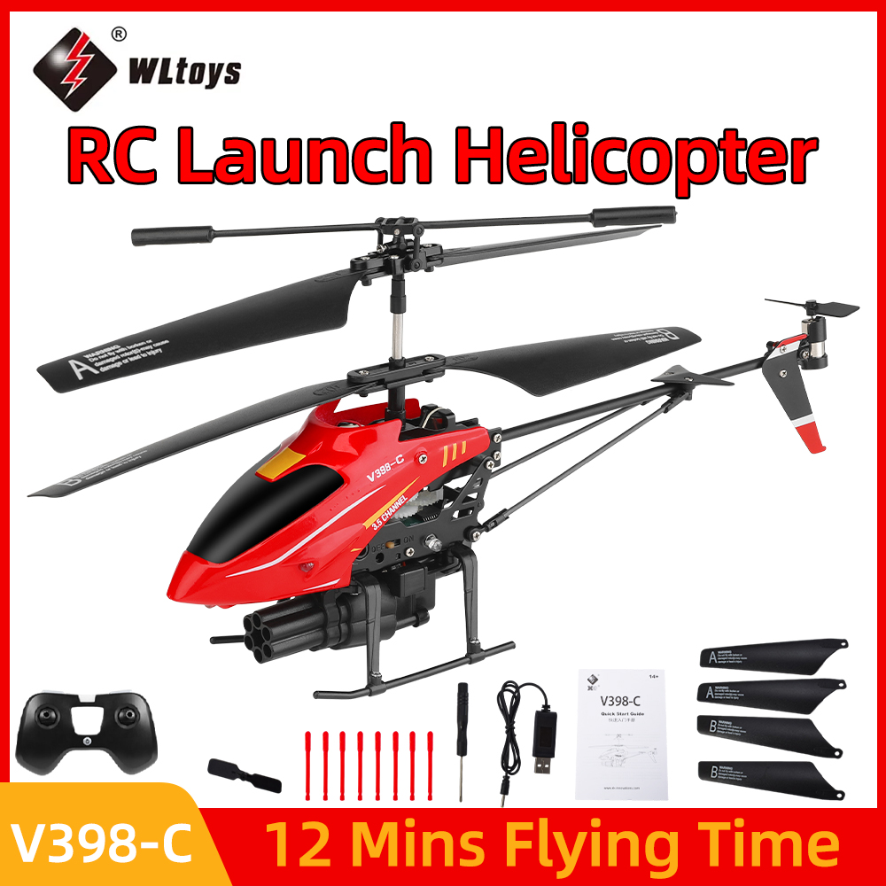 Rc Helicopter Gyro - Wltoys RC هليكوبتر V398-C طائرة إطلاق