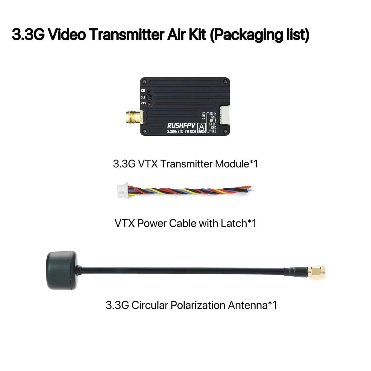 Drone Rc Receiver And Transmitter - جهاز إرسال RUSHFPV 3.3G 2W VTX
