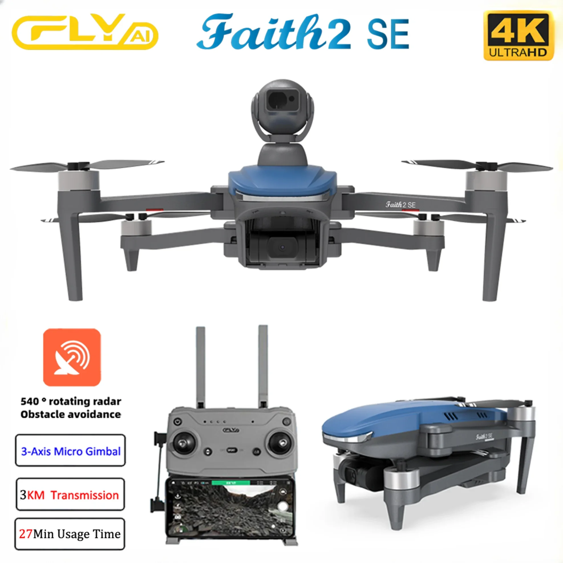 Drone Rc Fpv Manual - الإيمان 2 SE مع 540 °