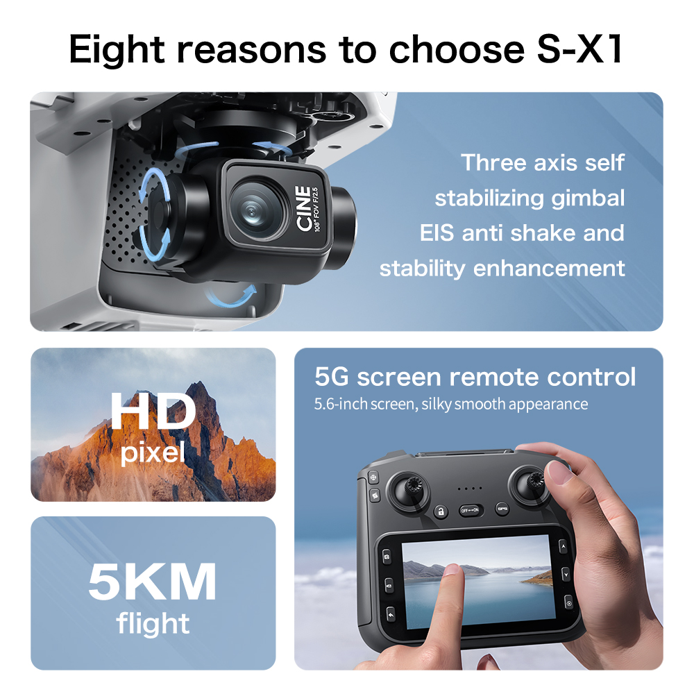 طائرة لينوفو S-X1 بدون طيار 8K - مراجعة Drone Vera Rc وسعره