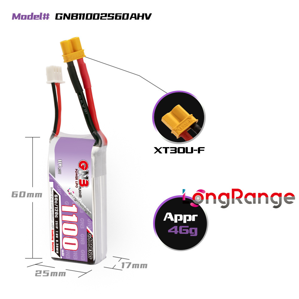 GNB 1100mAh 2S 3S 4S 6S 60C/12 - مراجعة Drone Rc Link وسعره